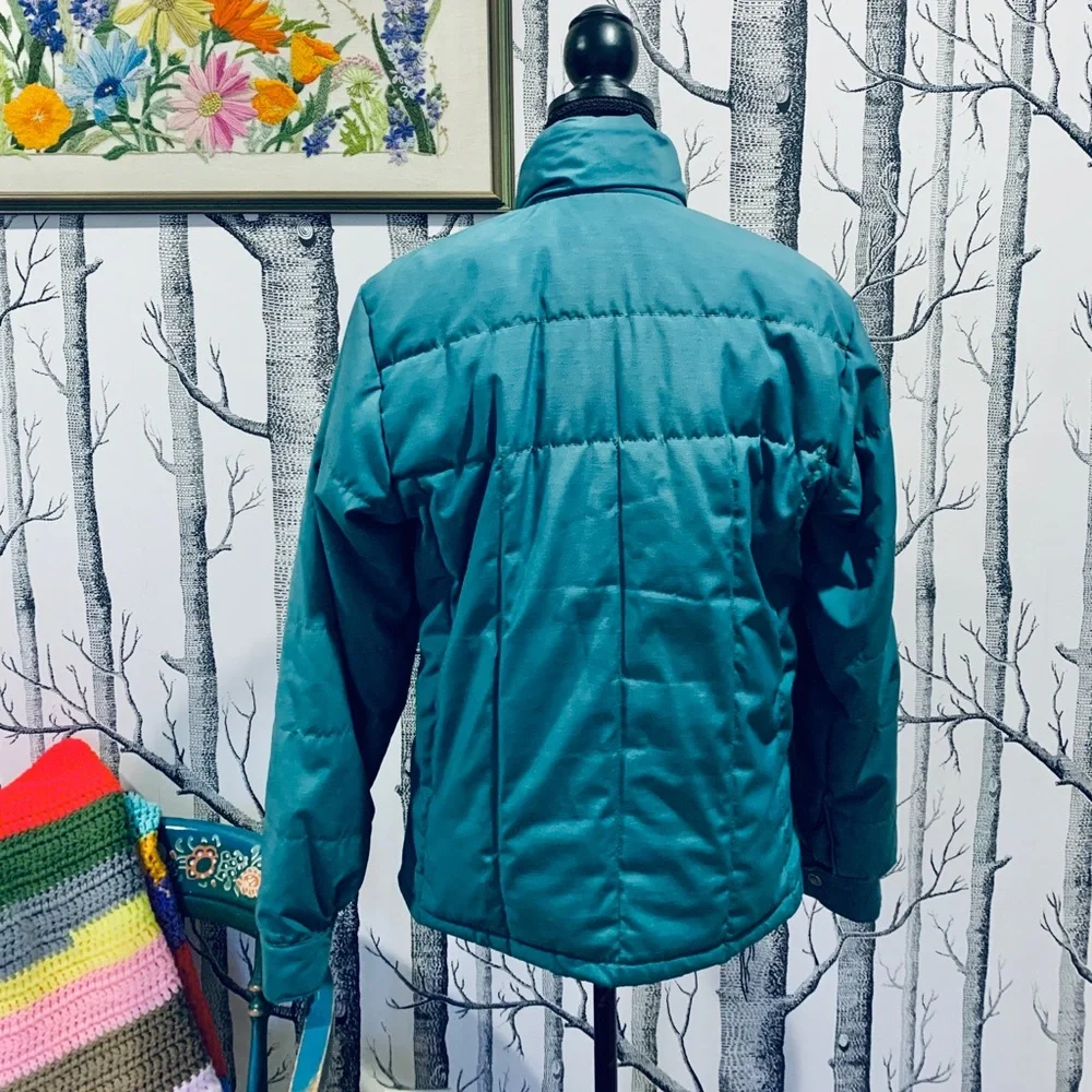 Vintage Men North Face Green Teal Down Puffer Snow Jacket Retro 70s 80s
